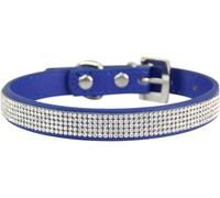 Collar para Perros, Collar de Perro Personalizado con Diamantes imitación, Bonito y Deslumbrante, Hebilla Metal Ajustable(Dark Blue,X-Large)
