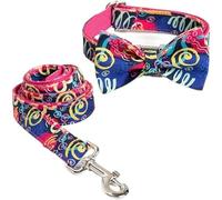 Collar para Perros, Collar Grande for Perro con Correa, Collar de algodón for niño Pajarita extraíble y Hebilla Metal, Collares Ajustables for(Medium)