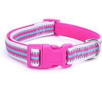 Collar para Perros, Collar táctico for Perros, Bonito Collar Reflectante, Duradero y Ancho con Hebilla de Seguridad for Cualquier Raza(Roze,CH)
