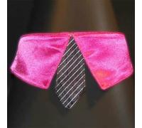 Collar para perros con cuello fucsia y corbata negra, talla L (contorno cuello de 38 a 45 cm) -70% Dto.