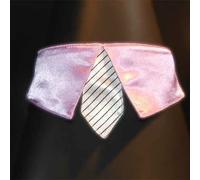 Collar para perros con cuello lila y corbata blanca, talla L (contorno cuello de 38 a 45 cm) -70% Dto.