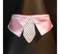 Collar para perros con cuello rosa y corbata blanca, talla L (contorno cuello de 38 a 45 cm) -70% Dto.
