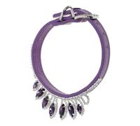Collar para Perros con Pedrería Ajustable de PU Cuero y Hebilla Metálica | Diseño Elegante con Cristales Brillantes, Accesorio con Borla, Adecuado para Yorkshire y Eventos Obsequios