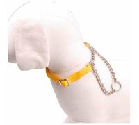 Collar para perros de nylon con cadena Amarillo, 20 mm. de ancho.