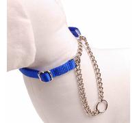 Collar para perros de nylon con cadena Azul eléctrico, 20 mm. de ancho