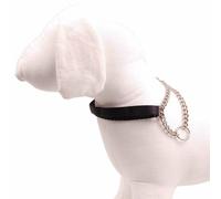 Collar para perros de nylon con cadena Negro, 20 mm. de ancho