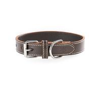 Collar para perros de piel de búfalo - Collar de cuero resistente y elegante de piel engrasada - Collar para perros pequeños y grandes Héctor marrón (XS (29-36 cm)