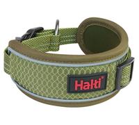 Collar para Perros Halti Anatomía - Collar de Diseño Ancho Recomendado por los Veterinarios para Aliviar la Presión, Ajustable, Acolchado de Neopreno, Correa y Arnés a Juego (Talla L, Verde)