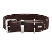 Collar para Perros HUNTER Aalborg Special, Color: marrón Oscuro, Cuero fuertemente engrasado, Costuras Decorativas en Contraste, Ideal para Deportes caninos, Hecho en Deutschland, Talla: 50