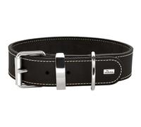Collar para Perros HUNTER Aalborg Special, Color: Negro, Cuero fuertemente engrasado, Costuras Decorativas en Contraste, Ideal para Deportes caninos, Hecho en Deutschland, Talla: 60