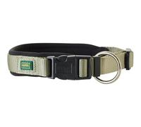 Collar para Perros HUNTER Neopreno Vario Plus, Color: Oliva/Negro, Nailon Resistente con Acolchado Suave de Neopreno, Ajustable continuamente, Talla: S/1,5
