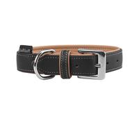Collar para perros Knuffelwuff Arcadia de cuero suave, negro, 21-25 cm, 1,8 cm
