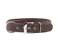 Collar para perros Knuffelwuff Glendale de cuero suave, marrón, 43-50 cm, 4 cm