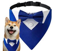 Collar para perros, pajarita para perros - Pajarita bandana collar para perros - Bandana para perros de boda ajustable, transpirable y formal, pajarita de boda para perros de talla mediana y