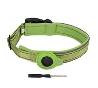 Collar para XL de Nylon y Neopreno Verde con Protector Antipérdida - Collar Seguro y Cómodo con Cinta Reflectante 360° para Paseos y Actividades al Aire Libre (Verde Talla L)