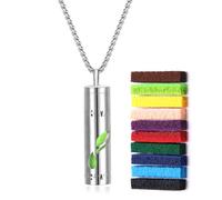 Collar perfumado - Colgante aromaterapia, collar difusor de aceites esenciales | Medallón perfumado, accesorio de energía tranquila, cadena antiestrés, joya perfumada elegante para mujer, Se référer