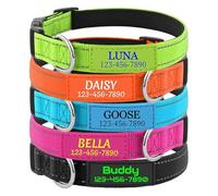 Collar Perro Personalizado con Nombre - Chapa Identificativa de Silicona, Nylon Collar para Perros, Ajustable Reflectante con Acolchado Suave, para Razas Pequeñas, Medianas y Grandes