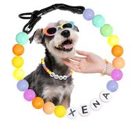 Collar Perro Personalizado con Nombre - Collar de Perro con Cuentas para Grandes, Medianos y Pequeños - Moda en Mascotas Perros Accesorios -Regalos Originales para Mujer Hombre-Ajustable De 15 a 75 cm