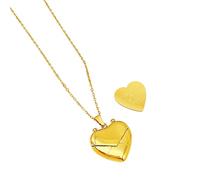 Collar personalizable con medallón de corazón con mensaje secreto, gargantilla de longitud ajustable, cadena de clavícula para mujer, joyería para el día de San Valentín, talla única, como se describe