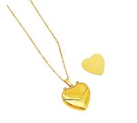 Collar personalizable con medallón de corazón con mensaje secreto, gargantilla de longitud ajustable, cadena de clavícula para mujer, joyería para el día de San Valentín, talla única, como se describe