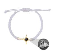 Collar personalizable con proyección de cruz con foto, pulsera tejida con personalidad, conmemorativa, cumpleaños, día de San Valentín, regalo personalizado (L)