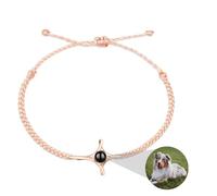 Collar personalizable con proyección de cruz con foto, pulsera tejida con personalidad, conmemorativa, cumpleaños, día de San Valentín, regalo personalizado (A)