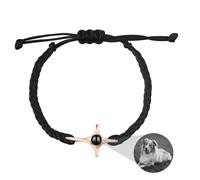 Collar personalizable con proyección de cruz con foto, pulsera tejida con personalidad, conmemorativa, cumpleaños, día de San Valentín, regalo personalizado (G)