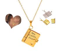 Collar personalizado con libro My Little Star, para hija, collar de libro de mi hija increíble de mamá, collares de libros ajustables que se pueden abrir, 1pcs