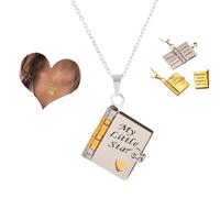 Collar personalizado con libro My Little Star, para hija, collar de libro de mi hija increíble de mamá, collares de libros ajustables que se pueden abrir, 1pcs