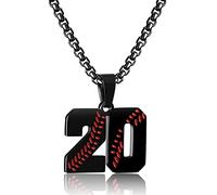 Collar personalizado con números de béisbol para niños de 0 a 99 atletas, número de jersey de acero inoxidable, dije de equipo de béisbol, regalos de béisbol para hombres, Acero inoxidable, Sin gemas.