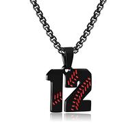 Collar personalizado con números de béisbol para niños de 0 a 99 atletas, número de jersey de acero inoxidable, dije de equipo de béisbol, regalos de béisbol para hombres, Acero inoxidable, Sin gemas.