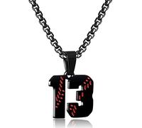 Collar personalizado con números de béisbol para niños de 0 a 99 atletas, número de jersey de acero inoxidable, dije de equipo de béisbol, regalos de béisbol para hombres, Acero inoxidable, Sin gemas.