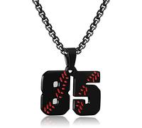 Collar personalizado con números de béisbol para niños de 0 a 99 atletas, número de jersey de acero inoxidable, dije de equipo de béisbol, regalos de béisbol para hombres, Acero inoxidable, Sin gemas.
