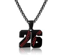 Collar personalizado con números de béisbol para niños de 0 a 99 atletas, número de jersey de acero inoxidable, dije de equipo de béisbol, regalos de béisbol para hombres, Acero inoxidable, Sin gemas.