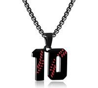 Collar personalizado con números de béisbol para niños de 0 a 99 atletas, número de jersey de acero inoxidable, dije de equipo de béisbol, regalos de béisbol para hombres, Acero inoxidable, Sin gemas.
