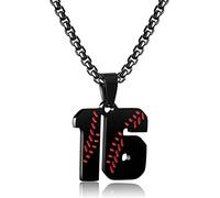 Collar personalizado con números de béisbol para niños de 0 a 99 atletas, número de jersey de acero inoxidable, dije de equipo de béisbol, regalos de béisbol para hombres, Acero inoxidable, Sin gemas.
