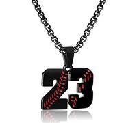 Collar personalizado con números de béisbol para niños de 0 a 99 atletas, número de jersey de acero inoxidable, dije de equipo de béisbol, regalos de béisbol para hombres, Acero inoxidable, Sin gemas.