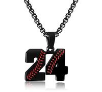 Collar personalizado con números de béisbol para niños de 0 a 99 atletas, número de jersey de acero inoxidable, dije de equipo de béisbol, regalos de béisbol para hombres, Acero inoxidable, Sin gemas.