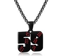 Collar personalizado con números de béisbol para niños de 0 a 99 atletas, número de jersey de acero inoxidable, dije de equipo de béisbol, regalos de béisbol para hombres, Acero inoxidable, Sin gemas.