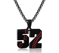 Collar personalizado con números de béisbol para niños de 0 a 99 atletas, número de jersey de acero inoxidable, dije de equipo de béisbol, regalos de béisbol para hombres, Acero inoxidable, Sin gemas.
