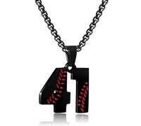 Collar personalizado con números de béisbol para niños de 0 a 99 atletas, número de jersey de acero inoxidable, dije de equipo de béisbol, regalos de béisbol para hombres, Acero inoxidable, Sin gemas.