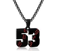 Collar personalizado con números de béisbol para niños de 0 a 99 atletas, número de jersey de acero inoxidable, dije de equipo de béisbol, regalos de béisbol para hombres, Acero inoxidable, Sin gemas.