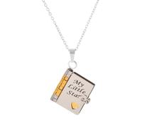 Collar personalizado con texto en inglés «My Little Star Book» para hija, collar de libro de estrella pequeña, 6 páginas de libros de información grabados, collares con texto en inglés «My Incredible