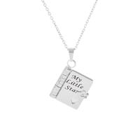 Collar personalizado con texto en inglés «My Little Star Book» para hija, collar de libro de estrella pequeña, 6 páginas de libros de información grabados, collares con texto en inglés «My Incredible
