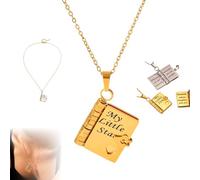 Collar personalizado con texto en inglés "My Little Star, collares de libros ajustables que se pueden abrir, collar de libro de mi hija increíble de mamá", 1pcs