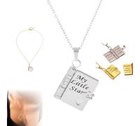 Collar personalizado con texto en inglés "My Little Star, collares de libros ajustables que se pueden abrir, collar de libro de mi hija increíble de mamá", 1pcs