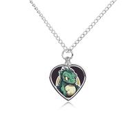 Collar personalizado con urna de huevo de dragón verde para cenizas, collar conmemorativo para mascotas con kit de relleno, cadena ajustable de 27.6 pulgadas, joyería funeraria, joyería de cremación