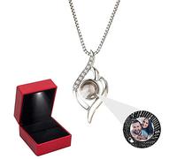 Collar personalizado de proyección de fotos Plata de Ley 925 Collar de foto 100 idiomas TE QUIERO Colgante de para ?mujer, Regalos ?De JoyeríA para Abuela,Mamá,Hija,Esposa
