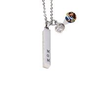 Collar personalizado de proyección de imagen de barra para pareja collar de plata te quiero 100 idiomas collares de foto proyección regalo personalizado para navidad cumpleaños,Estilo 1-Plata