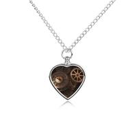 Collar personalizado de urna para mascotas, para cenizas, engranajes de acero de titanio, reloj de bronce, joyería de cremación del siglo con kit de embudo, collar conmemorativo, regalo de recuerdo